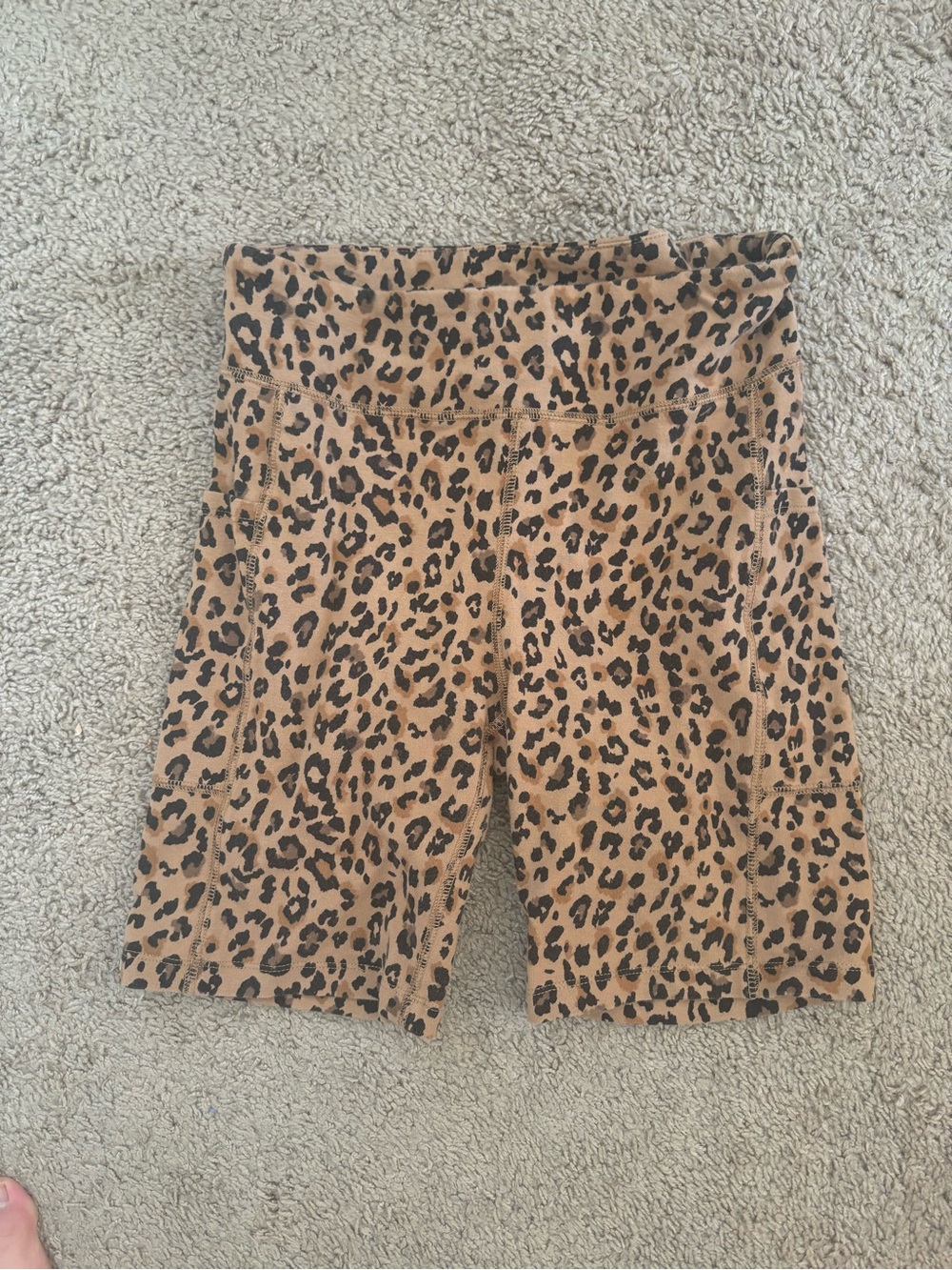 J. Crew Leopard Print Tan and Black Bike Shorts